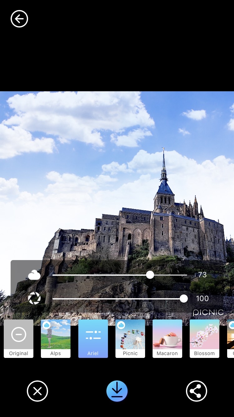 換天空app picnic UI